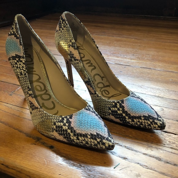 Sam Edelman | Shoes | Sam Edelman Snakeskin Heels | Poshmark